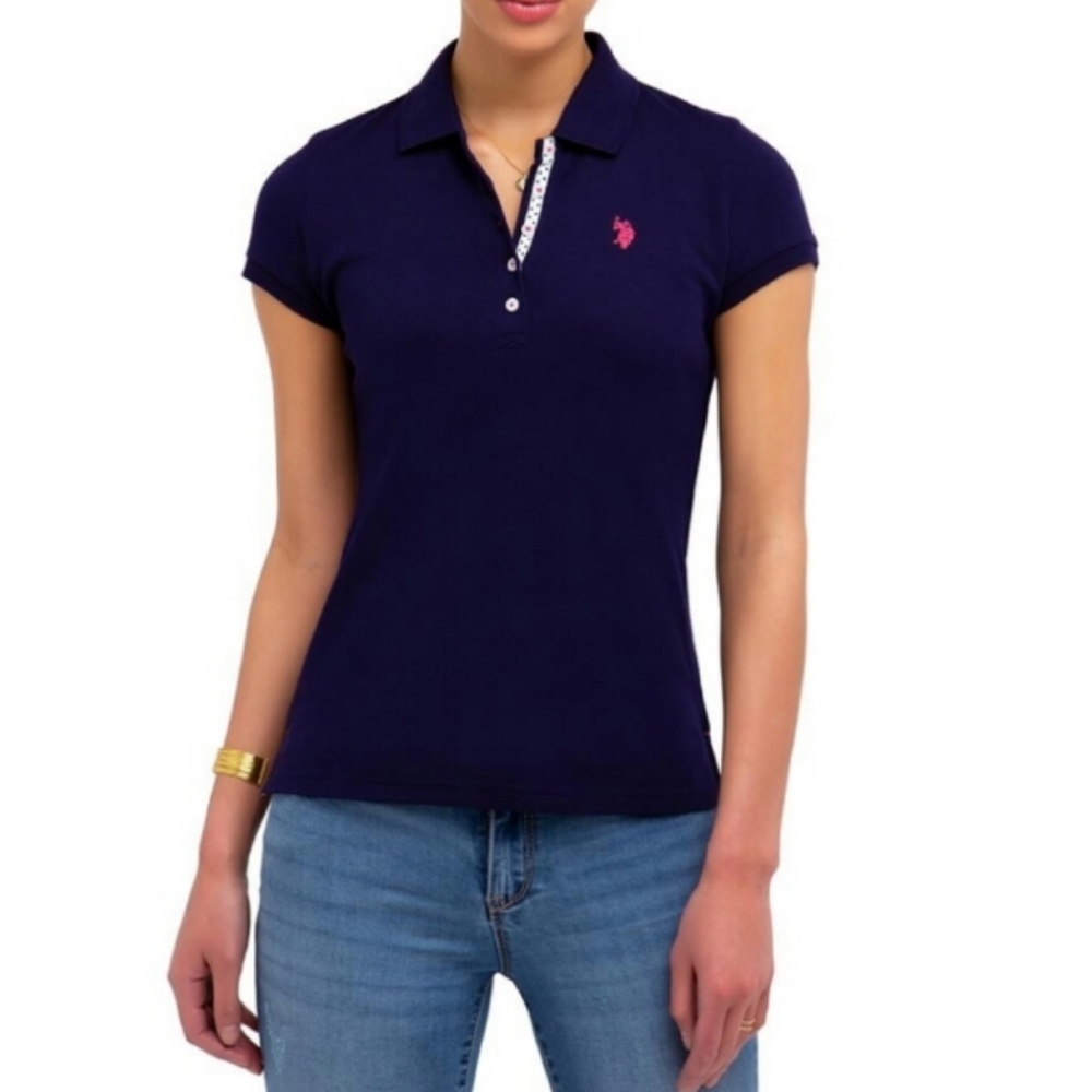 US Polo Association USPA Interlock Polo Shirt Evening Blue XL